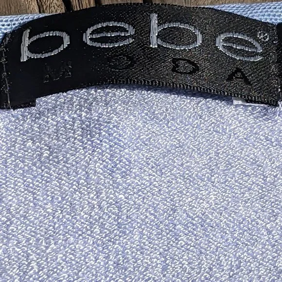 Vintage Y2K bebe Powder-Blue Cap Sleeve Peek-a-boo Sweater - Picture 7 of 13